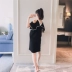 Thai sản mặc 2018 mùa hè mới Hàn Quốc phiên bản của V-Cổ strapless màu rắn là mỏng thời trang đoạn dài phụ nữ mang thai ăn mặc mùa hè
