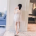Thai sản mặc 2018 mùa hè mới Hàn Quốc phiên bản của tai bằng gỗ V-Cổ Một phiên bản của búp bê áo sơ mi thời trang phụ nữ mang thai sweet hot mom top