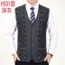 Mùa thu và mùa đông trung niên của nam giới dày cardigan áo len vest cha kích thước lớn áo len vest ông già vest vest Dệt kim Vest