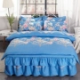Áo ngủ bằng vải cotton Hàn Quốc năng động, chăn bông bốn mảnh bao gồm giường đôi 1,5 1,8 m - Váy Petti drap giường có viền