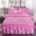 Áo ngủ bằng vải cotton Hàn Quốc năng động, chăn bông bốn mảnh bao gồm giường đôi 1,5 1,8 m - Váy Petti
