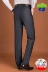 2018 Chính hãng Apple Quần trung niên cho nam Quần len cao eo thẳng Casual Không vảy màu xám Quần phù hợp dày quần dài kaki nam Suit phù hợp