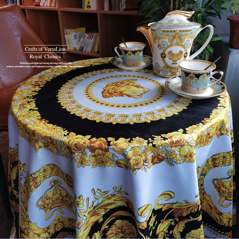 Round A & New Golden Medusa (Authentic)European style luxurious table rectangle tablecloth Table mat a living room circular tea table Table cloth TV cabinet Gabe Table flag customized