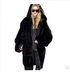 Sao Tân Dư GiGi với áo lông thú nữ màu đen sang trọng coat dài coat fur loose trùm đầu