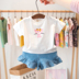 Mùa hè 2019 quần áo nam nữ mới 1-3 tuổi bé hoạt hình dễ thương áo thun ngắn tay áo sơ mi - Áo thun đồ trẻ em Áo thun
