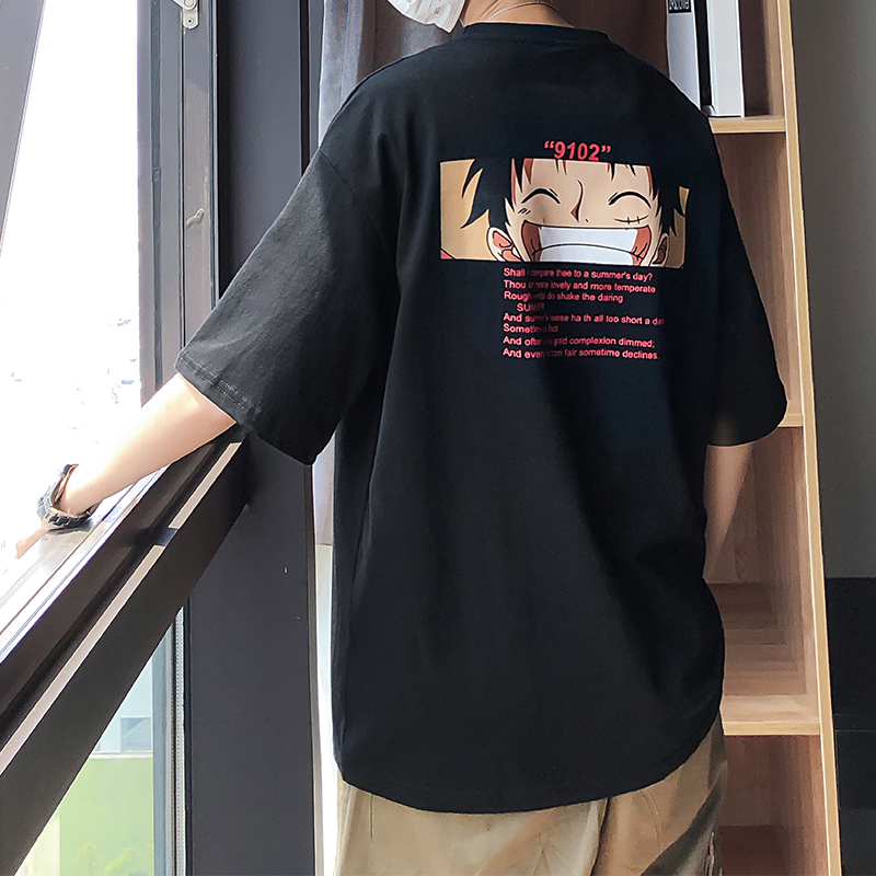 Japanese anime short sleeve T-shirt boys' fashion brand ins super fire CEC