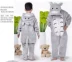 Bear Big Bear II Dinosaur Flannel Chàng trai và cô gái Hoạt hình Động vật Bộ đồ ngủ Xiêm Trẻ em Thu đông Chàng trai Dịch vụ tại nhà quần áo thể thao trẻ em Áo liền quần