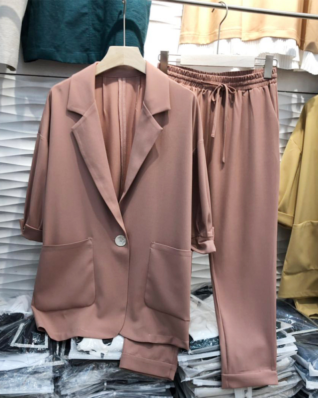 plus size linen pants suits