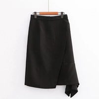 Летняя юбка, универсальная поясная сумка, в корейском стиле, средней длины, высокая талия