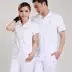 Ngắn tay t-shirt trắng đồ thể thao phù hợp với nhanh chóng làm khô lụa Hàn Quốc trung niên vuông khiêu vũ trang phục nam giới và phụ nữ thường quần Thể thao sau