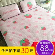 Mùa hè mat băng lụa mat ba mảnh 1,8 m giường 1,5m gấp đôi có thể giặt Tiansi mat mềm - Thảm mùa hè