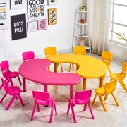 Bàn mẫu giáo bàn mặt trăng bàn nhựa bàn trẻ em bàn ghế hình lưỡi liềm sơn bàn đồ chơi bàn trò chơi bàn ăn - Phòng trẻ em / Bàn ghế