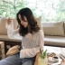 2018 mới của Hàn Quốc phiên bản của chic đầu mùa thu sơ mi lười biếng mỏng đáy áo hoang dã lỏng dài tay T-Shirt nữ sinh viên áo thun tay lỡ Áo phông