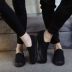 New low-cut couple phiên bản một bàn đạp giày lười nữ tất cả các màu đen giày làm việc giày vải nữ đáy phẳng giày hoang dã