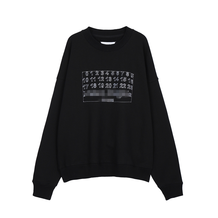 BlackLOGO number Embroidery Terry Crew neck Sweater