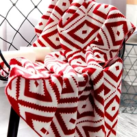 Nordic mô hình trang trí phòng Độc bông chăn mền chân giường để có một giấc ngủ ngắn beanbag mùa hè chăn đỏ giản dị - Ném / Chăn chăn nỉ dày mùa đông