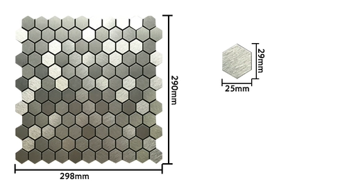 Гексагональная шестиугольная серебряная серебряная металлическая металлическая алюминиевая пластиковая пластиковая доска самостоятельно
