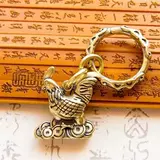 Латунный медный брелок ручной работы, креативный оберег на день рождения, ключи от машины, подвеска подходит для мужчин и женщин, китайский гороскоп