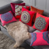 Mới Trung Quốc cổ điển hình học sofa đệm văn phòng gối đầu gối lớn trở lại gối gối siêu mềm nhung gối trang trí sofa Trở lại đệm / Bolsters