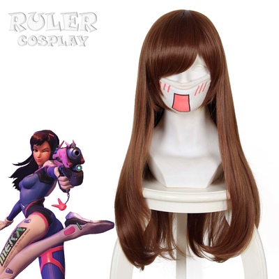 taobao agent Lord Blizzard Game Overwatch D.va Song Hana red -brown face cos long nodes fake hair