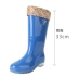 Giày cao gót không thấm nước chống trượt cao gót của phụ nữ có thể được tháo ra cộng với nhung ấm bốn mùa bảo hiểm lao động axit và ủng đi mưa kiềm