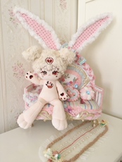 bjd场景道具娃屋 售完猎菇原创bjd棉花obaz娃用家具金粉色兔耳沙发单人多人