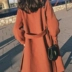 Mùa giải phóng mặt bằng mùa đông phần dài Hepburn gió áo len Bà Sen đôi phải đối mặt với cashmere áo gió áo gió Trung bình và dài Coat