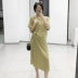 Đầm bầu cho mẹ bầu hè 2019 phiên bản Hàn Quốc mới của áo thun ngắn tay cổ tròn váy ngắn mang bầu size lớn - Áo thai sản shop đồ bầu Áo thai sản