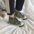 Cao để giúp hai đôi giày cotton nữ 2018 mới mùa thu đông dày phiên bản Hàn Quốc của chàng sinh viên hoang dã ấm áp cộng với đôi giày bằng vải nhung Plimsolls