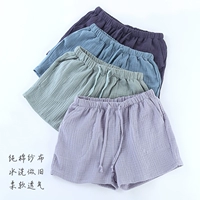 Mùa hè của phụ nữ quần short cotton phần mỏng lỏng gạc vải rửa sạch bông ba quần nhà nữ ngắn ngủ quần quần kaki nam ống đứng