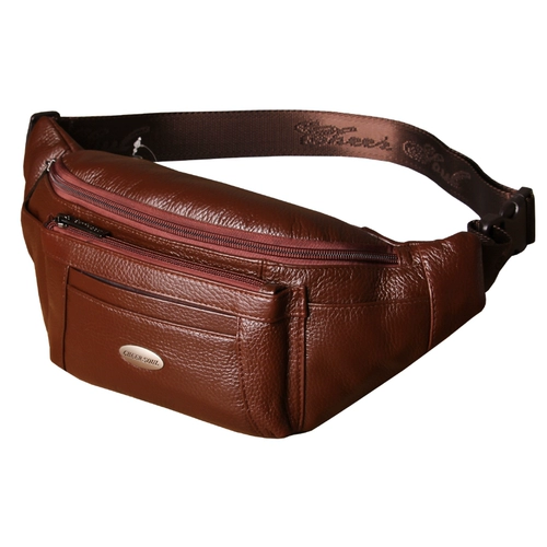 Кожаная нагрудная сумка, сумка через плечо, сумка на одно плечо для отдыха, поясная сумка, в корейском стиле, воловья кожа, из натуральной кожи