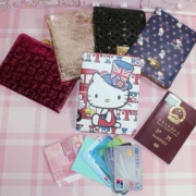 Túi đựng hộ chiếu hello kitty dễ thương mới Hello Kitty mèo hộ chiếu bộ túi tài liệu đa chức năng Nhật Bản và Hàn Quốc