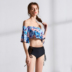 Hoa hồng gợi cảm ruffled thép tấm tập hợp chia bikini nữ đồ bơi nóng mùa xuân thả vai đồ bơi mỏng - Bikinis shop do boi Bikinis