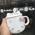 Jingle mèo cốc gốm sáng tạo văn phòng công suất lớn với nắp với muỗng tùy chỉnh cặp vợ chồng ăn sáng cốc nước cà phê - Tách bình hút nước cho bé Tách