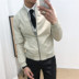 Mùa xuân phần mỏng của nam giới Hàn Quốc phiên bản của mỏng ngắn áo khoác da 2018 nhà tạo mẫu tóc đen thêu nam áo khoác Quần áo lông thú