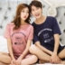 Ngắn tay vài bộ đồ ngủ nữ mùa hè lỏng Hàn Quốc phiên bản của sinh viên ngọt ngào phim hoạt hình mùa hè nam mỏng phần dịch vụ nhà phù hợp với Cặp đôi