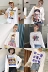Ulzzang dài tay nữ t-shirt sinh viên Hàn Quốc bf gió lỏng Harajuku triều in ấn chữ kích thước lớn hoang dã quần áo áo phông nữ rộng Áo phông