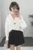 Áo sơ mi trắng nữ 2018 mới Han Fan tính khí retro phù hợp với cổ áo dài tay áo sơ mi nữ đầu mùa thu lỏng chic áo sơ mi Áo sơ mi dài tay