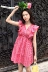 Đầm mùa hè của phụ nữ Hàn Quốc phiên bản của khảm ngọt xù tay lỏng lẻo lưới v- cổ cao eo là mỏng một từ váy thủy triều