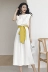 2018 mới của Hàn Quốc phiên bản của tính khí lỏng thời trang tối giản váy dài nữ 慵 gió lười biếng không tay đầm để gửi vành đai