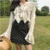 Váy mùa hè nữ 2018 mới của Hàn Quốc phiên bản của các điểm sóng hoang dã dễ thương cao eo váy nhỏ chia ngã ba dot Một từ váy váy bút chì dài Váy