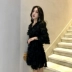 Mùa hè mới Hàn Quốc phiên bản của phong cách sang trọng tính khí V-Cổ voan tua lỏng một từ búp bê váy trong eo váy