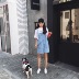 2018 mùa xuân mới hoang dã dễ thương bib cao eo sinh viên Hàn Quốc thường jumpsuit quần short denim triều nữ quần jean rách nữ Quần jean