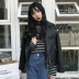 2018 Hàn Quốc Mùa Xuân Mới Dài Tay Áo Joker Locomo Ngắn PU Leather Zipper Ve Áo Khoác Nữ Sinh Viên Áo khoác ngắn