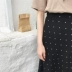 2018 mùa hè mới Hàn Quốc phiên bản của chic retro sóng điểm váy eo cao hoang dã đuôi cá nhỏ đoạn dài một từ váy