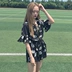 2018 mùa hè mới Hàn Quốc thời trang giản dị từ hoa vai voan jumpsuit cao eo váy rộng chân quần short quần short nữ hàn quốc Quần short