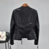Quần áo da nữ 2018 xuân hè cổ áo mới kiểu cổ áo eo đã mỏng phiên bản Hàn Quốc của quần áo ngắn màu đen xe máy PU áo khoác da thủy triều - Quần áo da