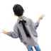 Cô gái kẻ sọc áo sơ mi dài tay áo 2018 mới mùa xuân Hàn Quốc phiên bản của cậu bé lớn nước ngoài lỏng áo trẻ em áo khoác áo sơ mi