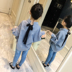 Cô gái kẻ sọc áo sơ mi dài tay áo 2018 mới mùa xuân Hàn Quốc phiên bản của cậu bé lớn nước ngoài lỏng áo trẻ em áo khoác áo sơ mi Áo sơ mi