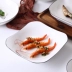 Một mặt hàng với bát và bát đĩa theo phong cách Bắc Âu cho hộ gia đình sử dụng Bát vuông vuông kết hợp đơn giản với bộ đồ ăn mới màu đỏ Đồ ăn tối